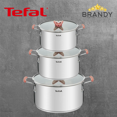 Tefal Opti'Space 3-Pot Cookware Set 18/20/24 cm Stainless Steel