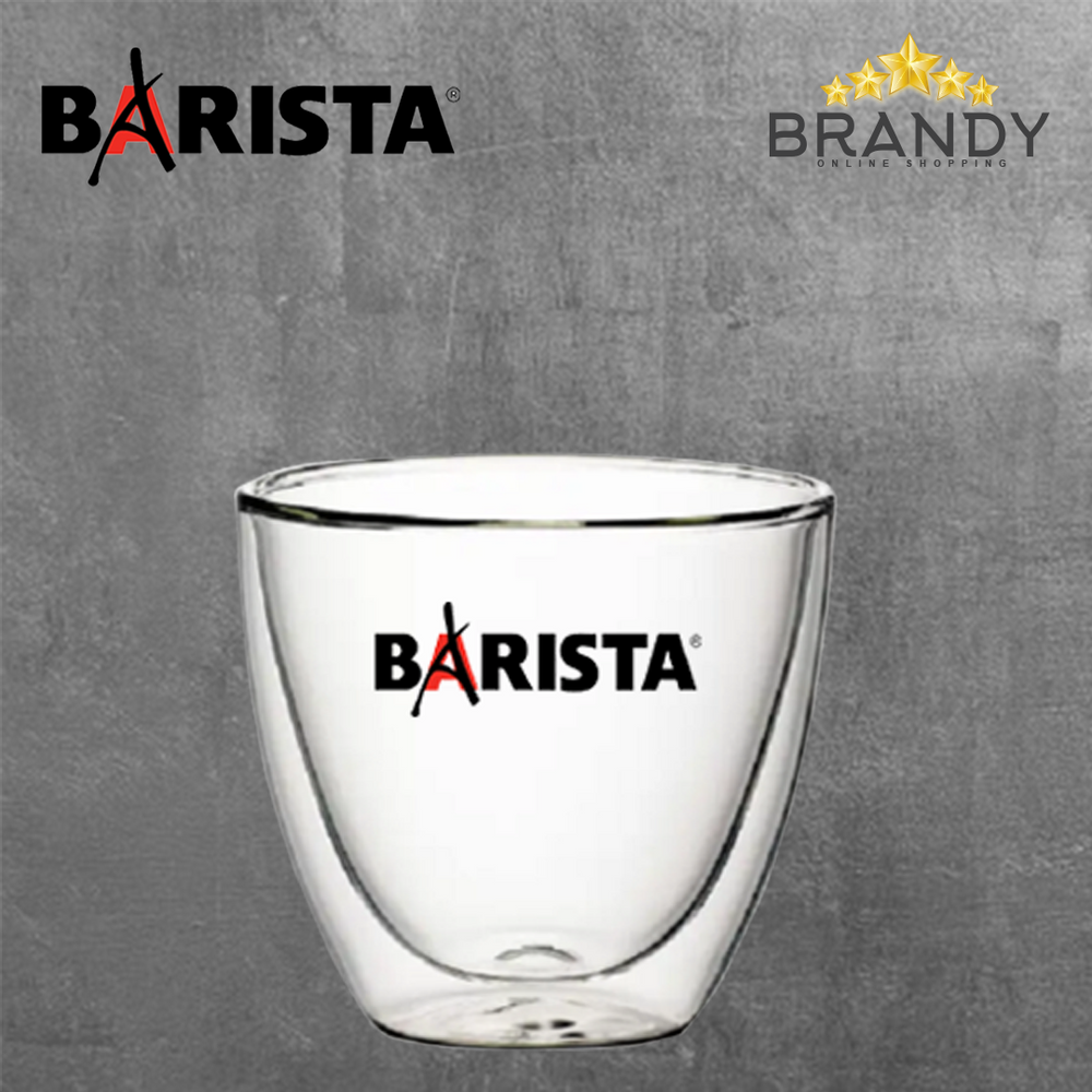 Barista Set 4 Coffee Cups Double Glass 80ml PR0011-1