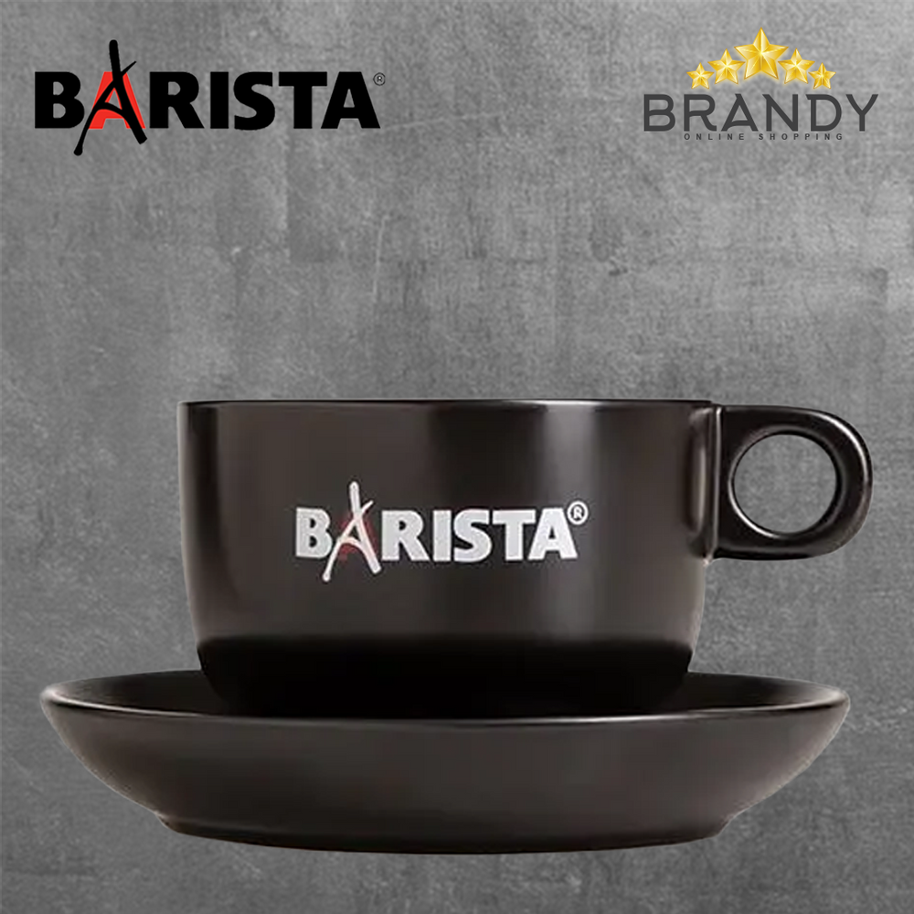 Barista Set 4 Cappuccino Cups Black 180ml PR0050-1