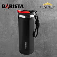 Barista Insulated Travel Tumbler with Flip Lid & Carry Strap - Black PR0068