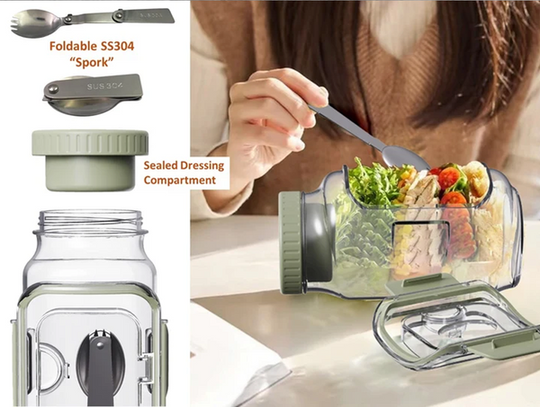 Dosthoff Portable Salad Jar With Fork
