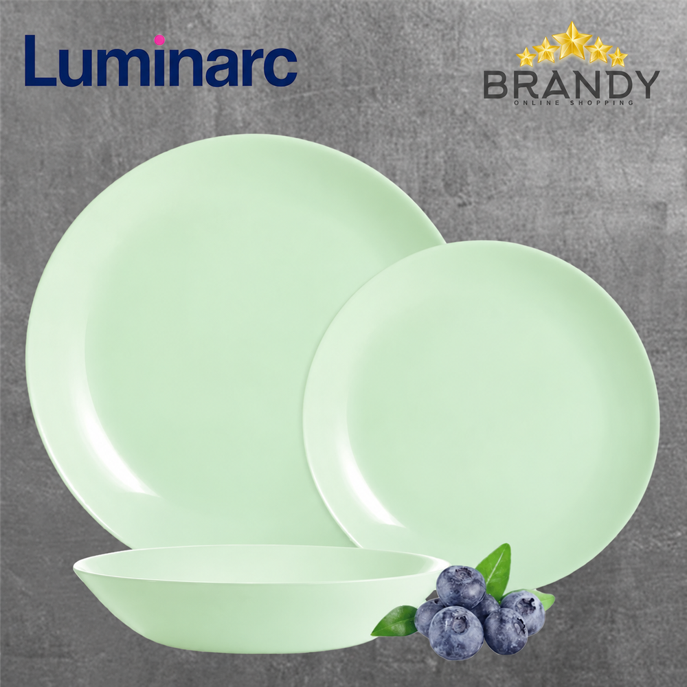 Luminarc Diwali Paradise Green 18-Piece Opal Glass Dinner Set V6215