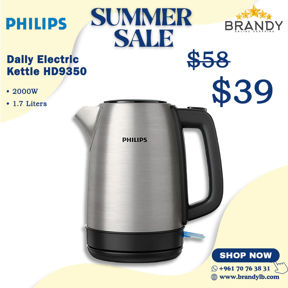 Kettle Stainless 1.7L HD9350 with Automatic Shut Off