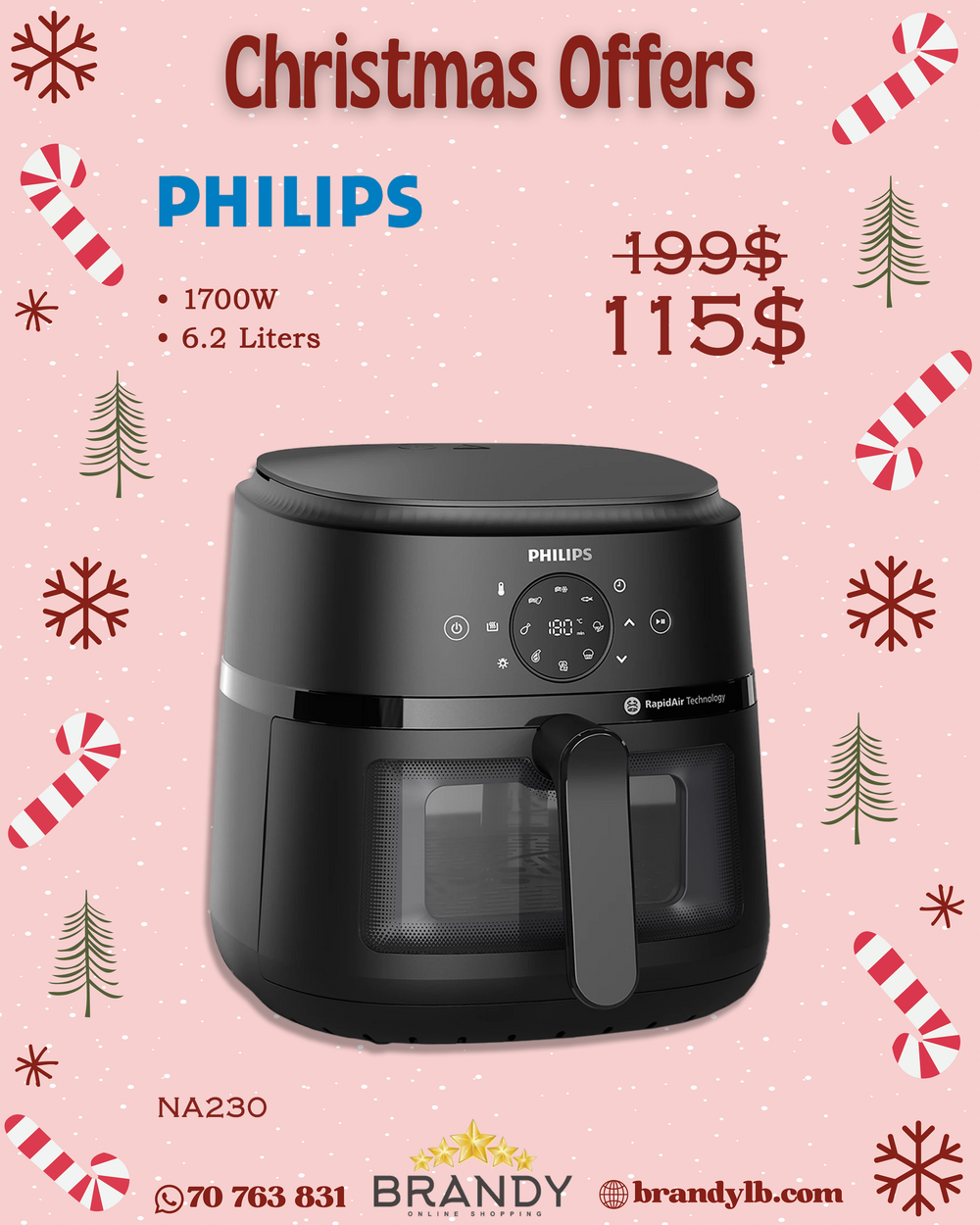 2000 Series Airfryer NA230 — 6.2L Touchscreen RapidAir