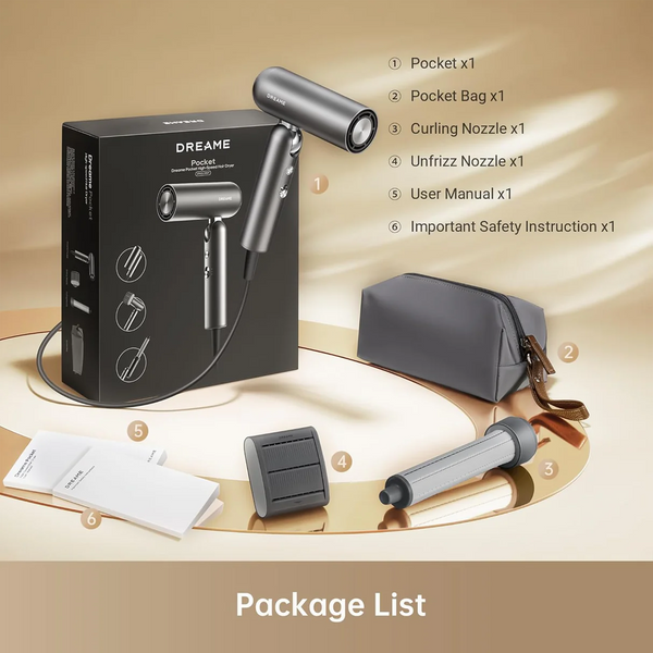 Dreame Pocket Foldable Hair Dryer 1300W Travel Grey-5