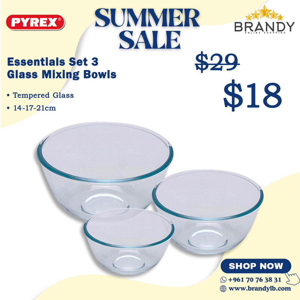 Essentials Set 3 Bowls - Tempered Glass Serveware