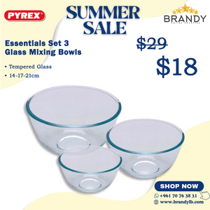Essentials Set 3 Bowls - Tempered Glass Serveware