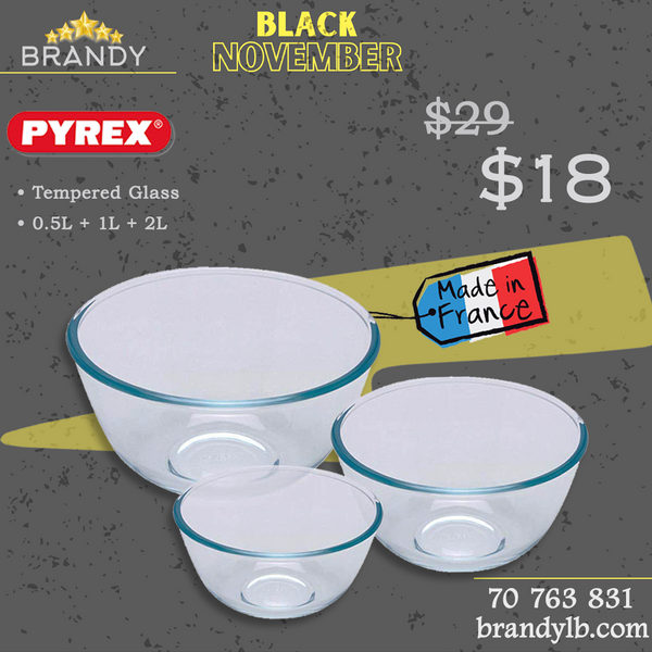 Essentials Set 3 Bowls - Tempered Glass Serveware