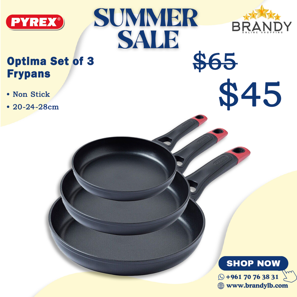 Optima Set 3 Frypans Non-Stick Coating