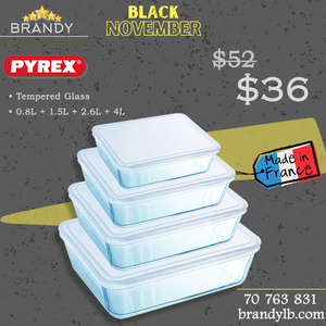 Cook & Freeze Set 4 Containers, Tempered Glass