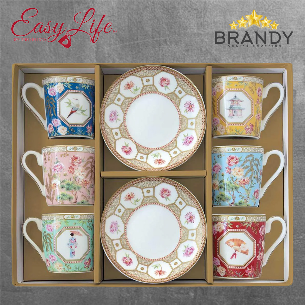 Jardin D'Orient Coffee Cups Set 6pcs, Porcelain, 100ml