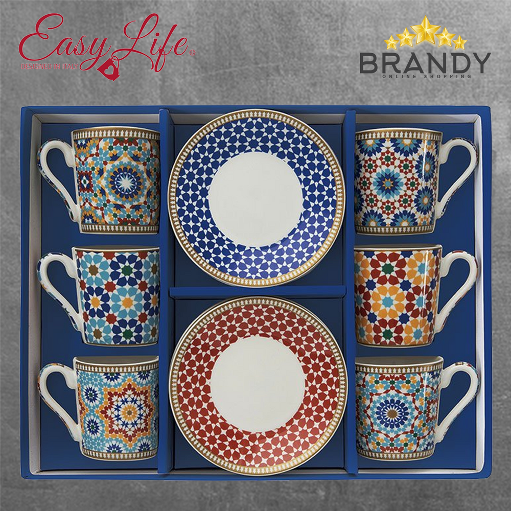 Marrakech Coffee Cups Set 6pcs, Porcelain, 100ml