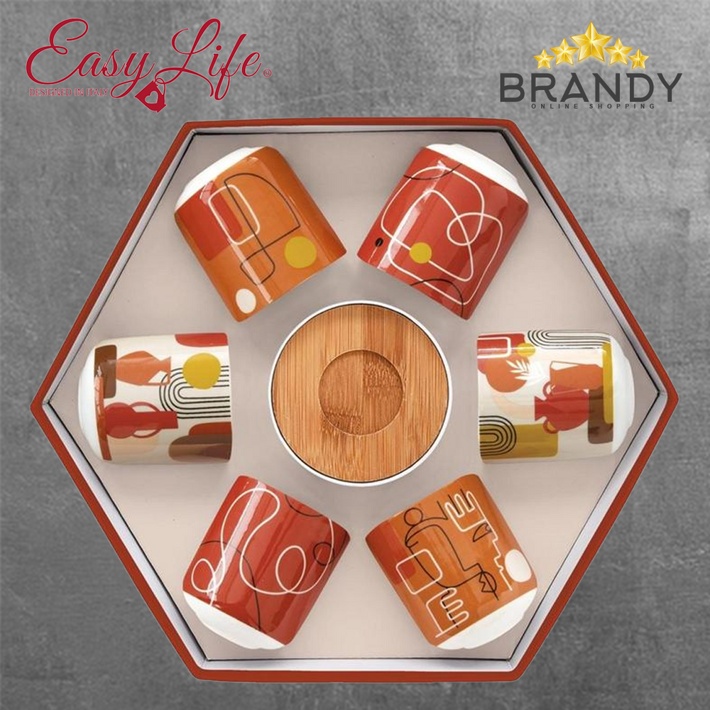Easy Life Terracotta Espresso Cup & Saucer Set 6pcs 100ml