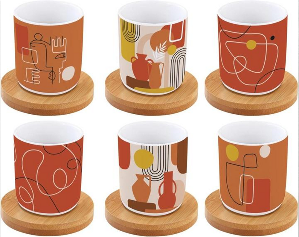 Easy Life Terracotta Espresso Cup & Saucer Set 6pcs 100ml