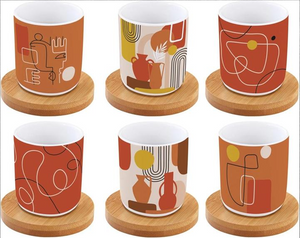 Easy Life Terracotta Espresso Cup & Saucer Set 6pcs 100ml