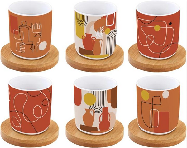 Easy Life Terracotta Espresso Cup & Saucer Set 6pcs 100ml