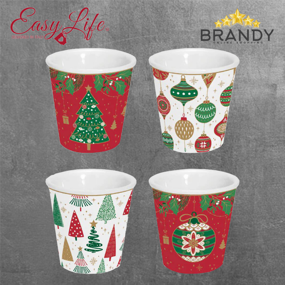 Jingle Bells Set 4 Espresso Cups