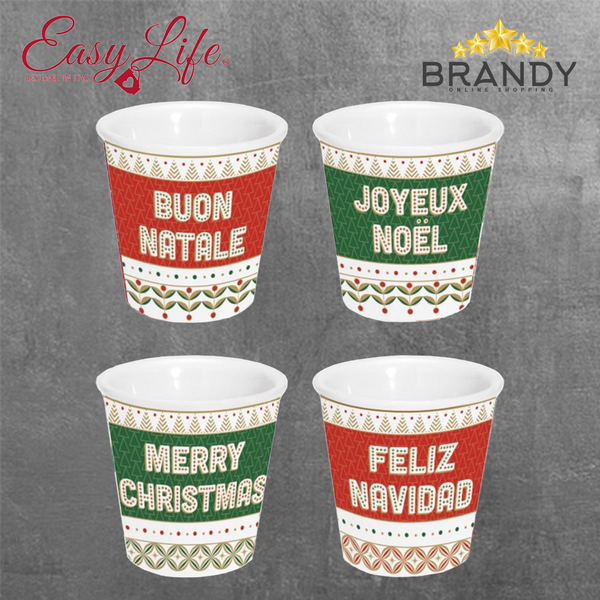 Enjoy Your Christmas Set 4 Espresso Cups