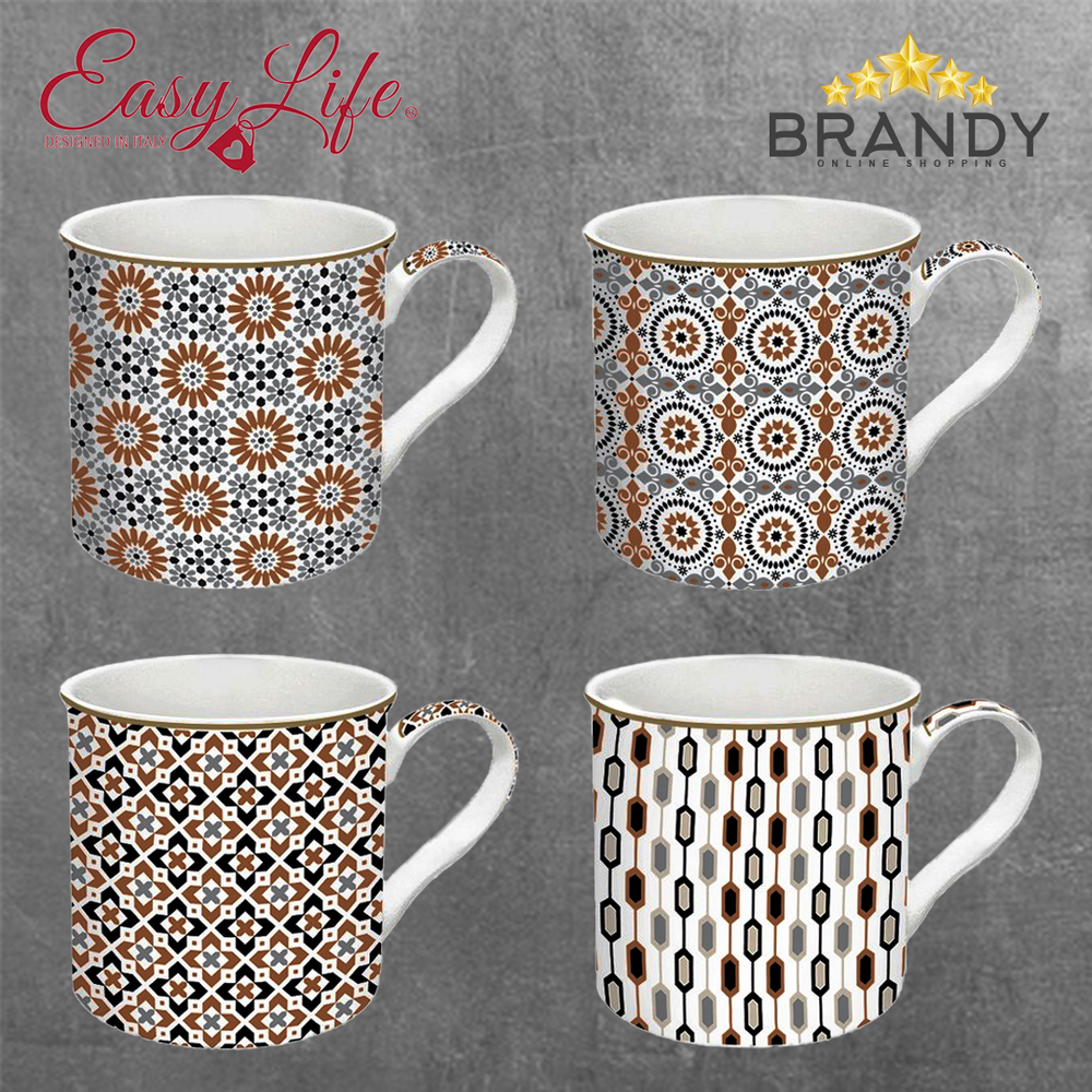 Geoethnic Mugs Set 4pcs Porcelain 300ml