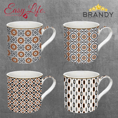 Easy Life Geoethnic Mugs Set 4pc Porcelain 300 ml Multicolor