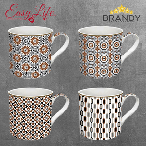 Geoethnic Mugs Set 4pcs Porcelain 300ml