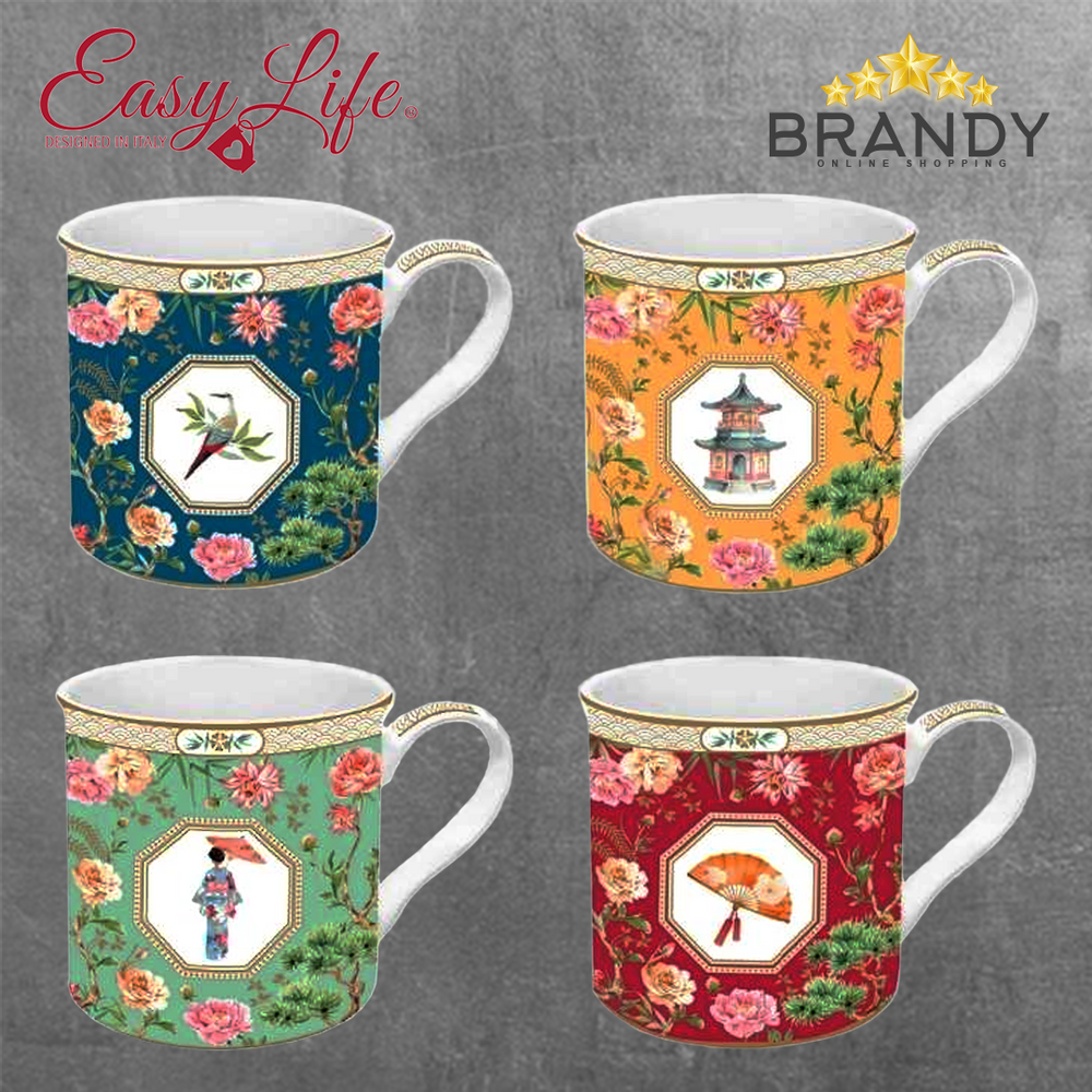 Jardin D'Orient Mugs Set 4pcs Porcelain 300ml