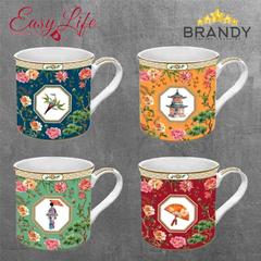 Easy Life Jardin d'Orient Set of 4 Porcelain Mugs 300 ml
