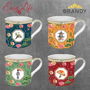 Jardin D'Orient Mugs Set 4pcs Porcelain 300ml