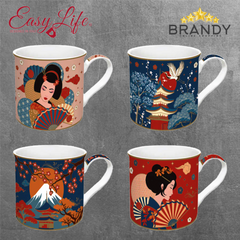 Easy Life Tokyo Porcelain Mug Set 4 pcs 300 ml Multicolor