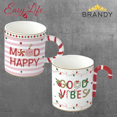 Easy Life Christmas Twist 2-Piece Porcelain Mugs Set 350 ml