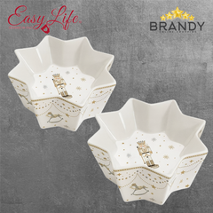 Easy Life Royal Nutcracker Porcelain Bowls Set of 2, 14 cm (R1008)