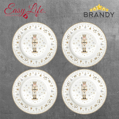 Easy Life Royal Nutcracker Dessert Plate Set 19 cm 4-Piece Porcelain