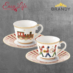 Easy Life Polar Express Espresso Cup Set 2 Cups & Saucers 80 ml