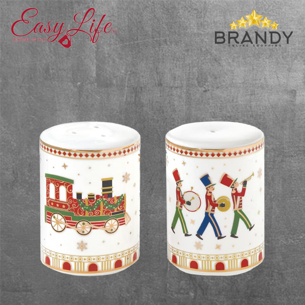 Easy Life Polar Express Porcelain Salt & Pepper Set R1333#EXPR