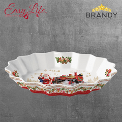 Easy Life Christmas Memories Oval Serving Plate 30 x 20.5 x 5 cm