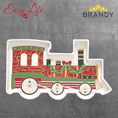 Easy Life Polar Express Train Serving Plate Porcelain 25 x 15 cm