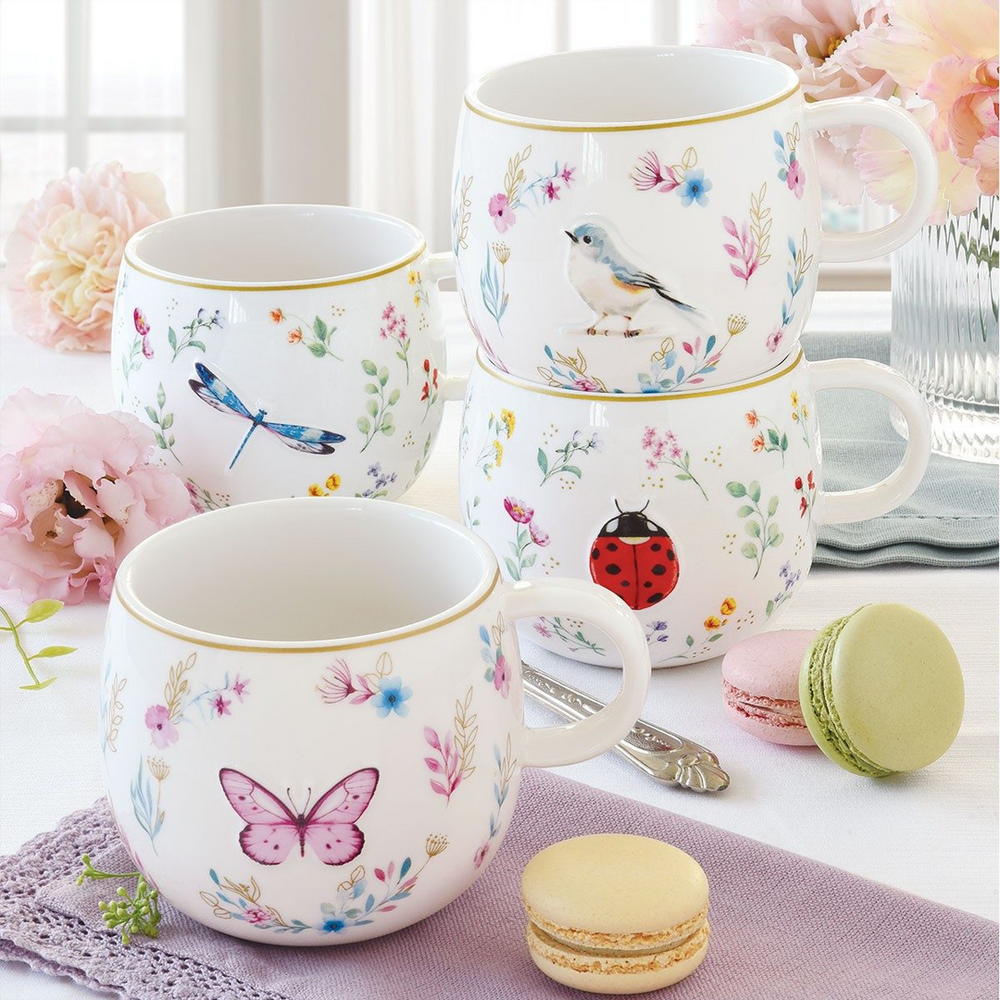 Easy Life Fancy Garden Mugs Set 4-Piece 400ml