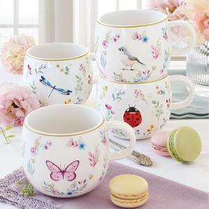 Easy Life Fancy Garden Mugs Set 4-Piece 400ml