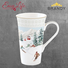 Easy Life Chalet Mug 600 ml Porcelain Ski Motif Gift Box