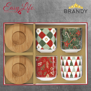 Fancy Christmas Set 4 Espresso Cups