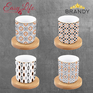 Geoethnic Espresso Cups Set 4pcs, Porcelain