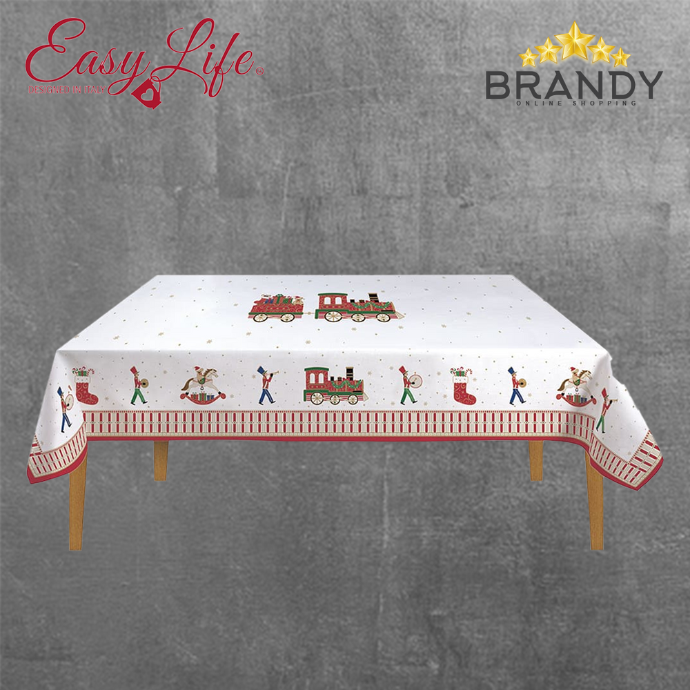 Easy Life Polar Express Rectangular Tablecloth 250 x 145 cm 100% Cotton