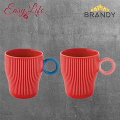 Easy Life Twist & Match 2-Piece Porcelain Mug Set 300 ml Red