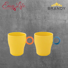 Easy Life Twist and Match Mug Set Coffee Cups 2 pcs 300 ml Yellow