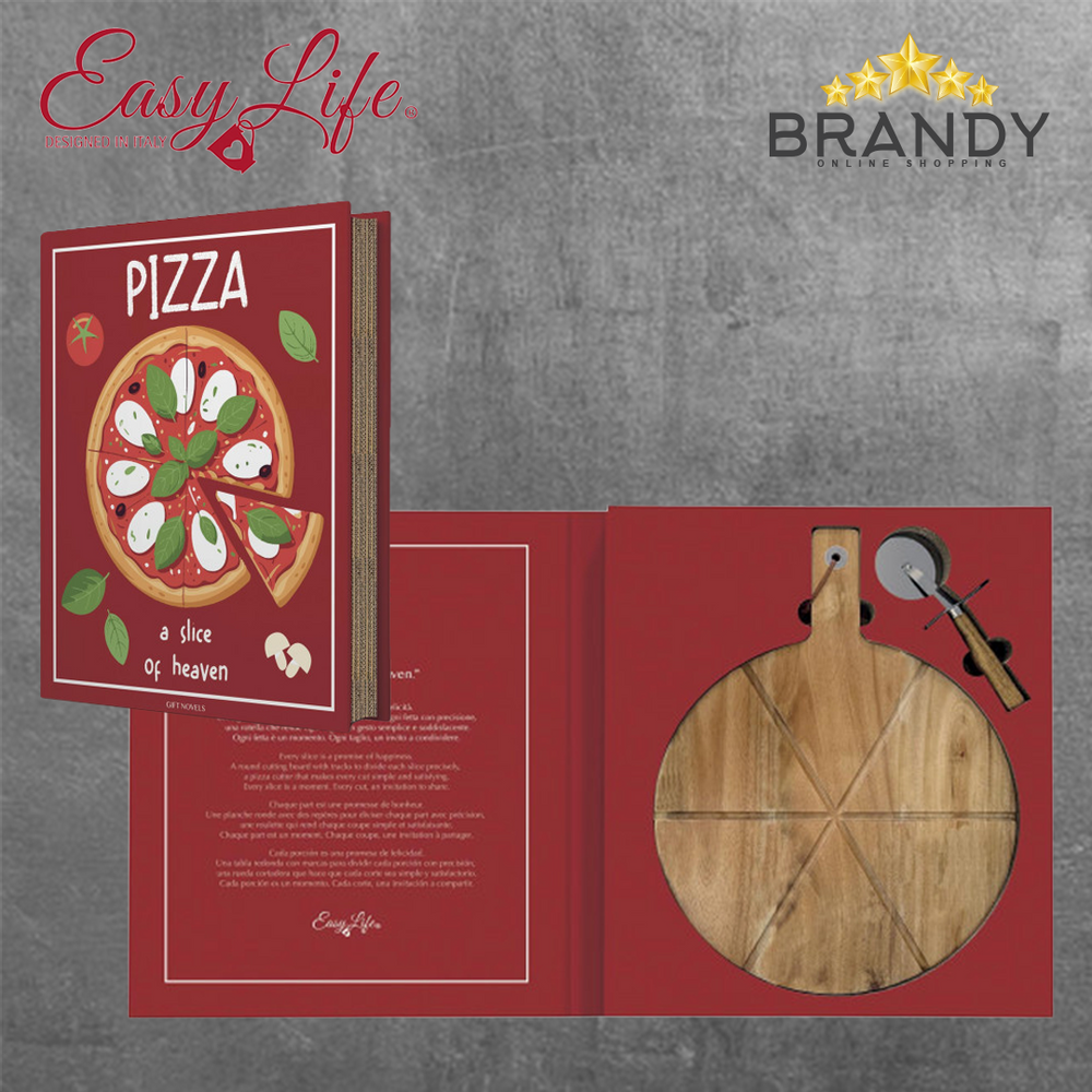 Easy Life Gift Novels Pizza Board & Cutter Set R3265/GIFN