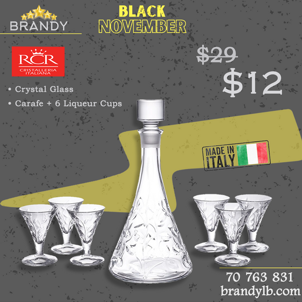 Laurus Liquor Set 7pcs Crystal Glass