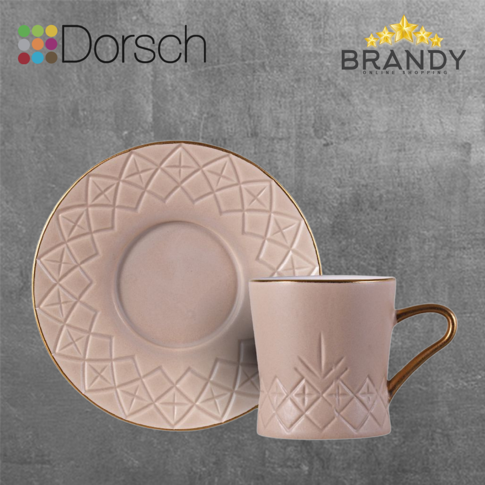 Dorsch Regency Beige Coffee Cups Set 6pcs Porcelain 90ml-1