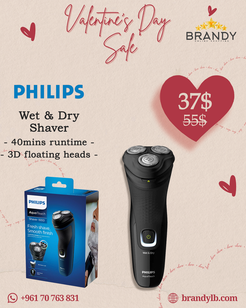 Wet & Dry Shaver S-1121 with 3D Floating Heads