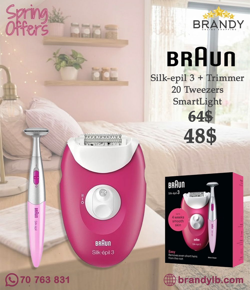 Braun Silk-épil 3 SE3-202 Epilator with Bikini Styler Raspberry