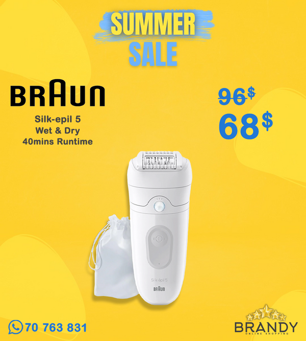 Braun Silk-épil 5 SE5-011 Epilator Wet & Dry - 28 MicroGrip Tweezers - 40 mins runtime